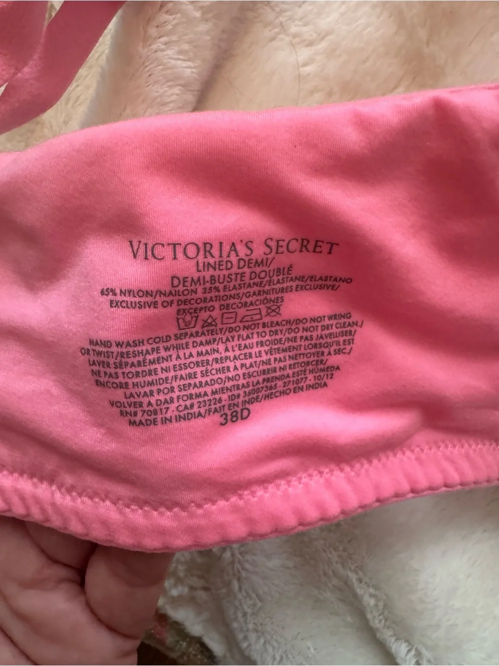 Victoria's Secret Hot Pink Molded T-Shirt Bra